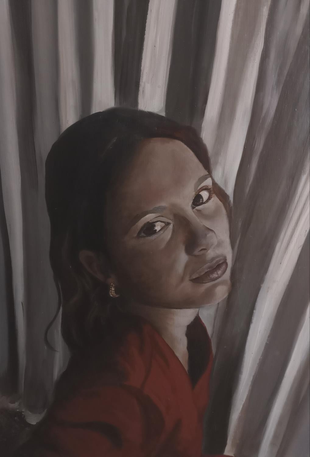 Autorretrato — Óleo sobre placa de fibrocemento